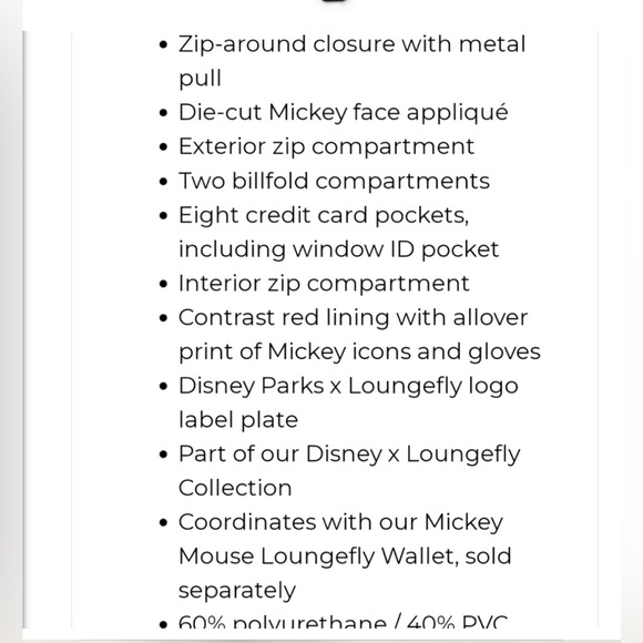 NIP Mickey Mouse Loungefly Wallet. 🤗 PRICED TO SELL🤗 LAST ONE🤑 - Picture 4 of 5